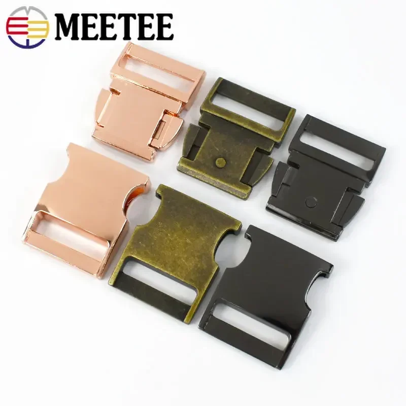 2Pcs Meetee 10/15/20/25mm Metal Quick Release Buckle Webbing Strap Backpack Bag Belt Side Clip Clasp DIY Hardware Accessories