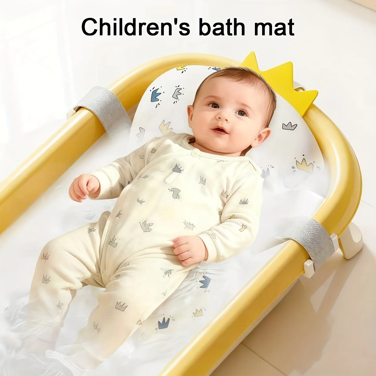 

1 шт., Подставка для купания младенцев с мультяшным принтом, регулируемая, удобная, нескользящая трехточечная сетка для душа, идеальный аксессуар для купания новорожденных