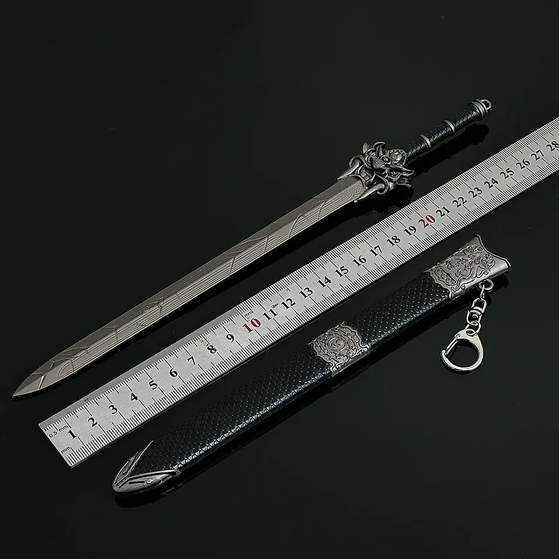 28 centimetri Cinese Antico Arma Nilin Spade Modello con Guaina Tutto In Metallo Artigianato Arma Ornamento Giocattoli All'aperto Katana Collezioni Regalo