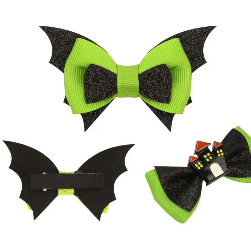 Halloween Creative Cartoon Bat Pumpkin Skull Hair Decoration Funny Party Headdress Hairpin Hair Clips Childrens Bow Hairpin