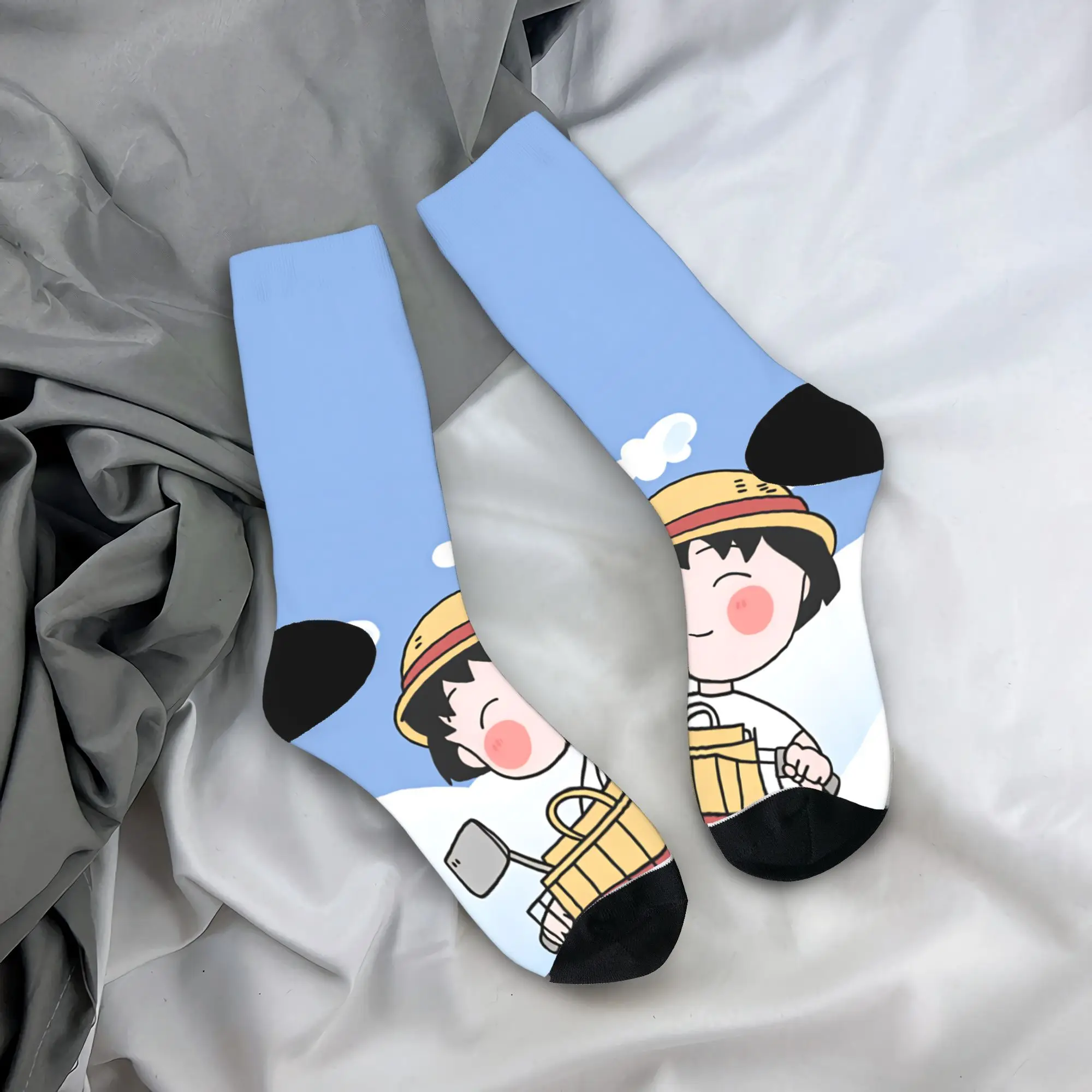 Chibi Maruko Chan Stockings Men  Socks High Quality Gothic Socks Autumn Running Non-Slip Printed Socks Gift