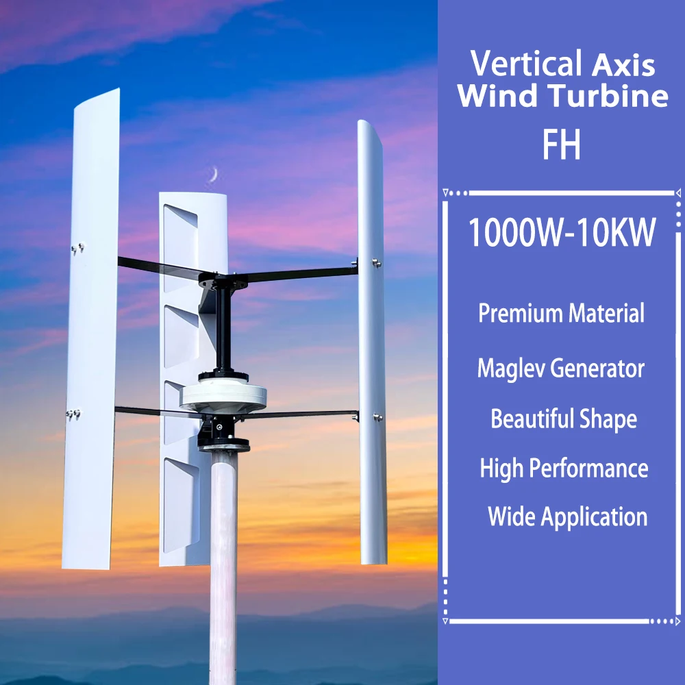 8000W 5000W Wind Turbine Generator 48V 24V 3 Blade 2.5m/s Low Wind Speed Starting Wind Turbines with Charge Controller Windmill