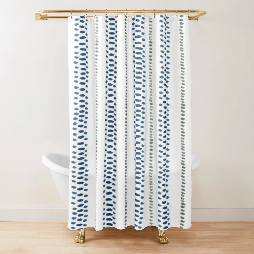 

Navy Blue and sage green on white Shower Curtain Shower Waterproof Shower For Bathroom Set Bathroom Accessory Curtain