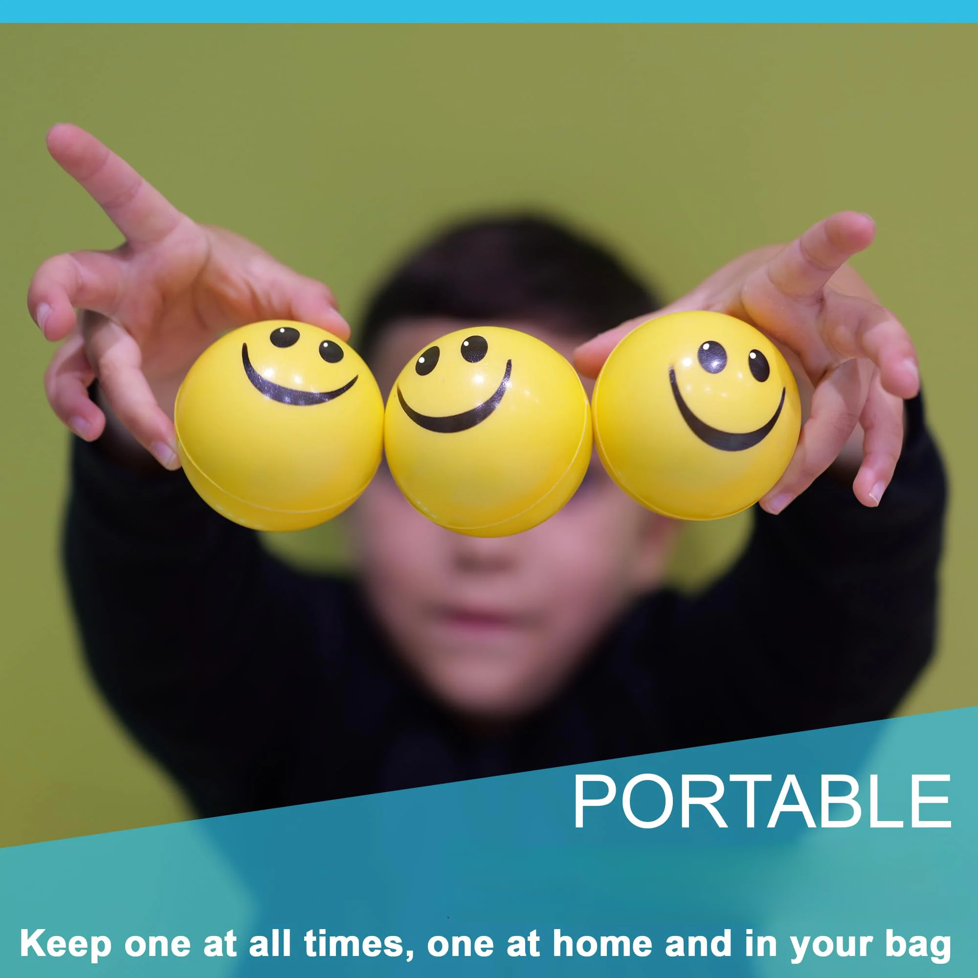 مجموعة كرات الضغط الصفراء من كرات الضغط للبالغين/المراهقين/الأطفال، لعبة الضغط، لعبة كمان فيدجيت لتخفيف التوتر، رائعة للأطفال