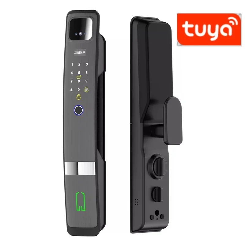 Face Recognition Smart Door Lock, WiFi Fingerprint Digital Door Lock, cartão de senha, Keyless