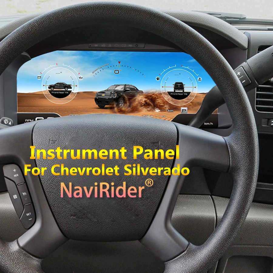 15.1inch LCD Digital Dashboard Cluster ForChevrolet Silverado Tahoe 2007-2013 Years Plug and Play Carplay Radio Instrument Panel
