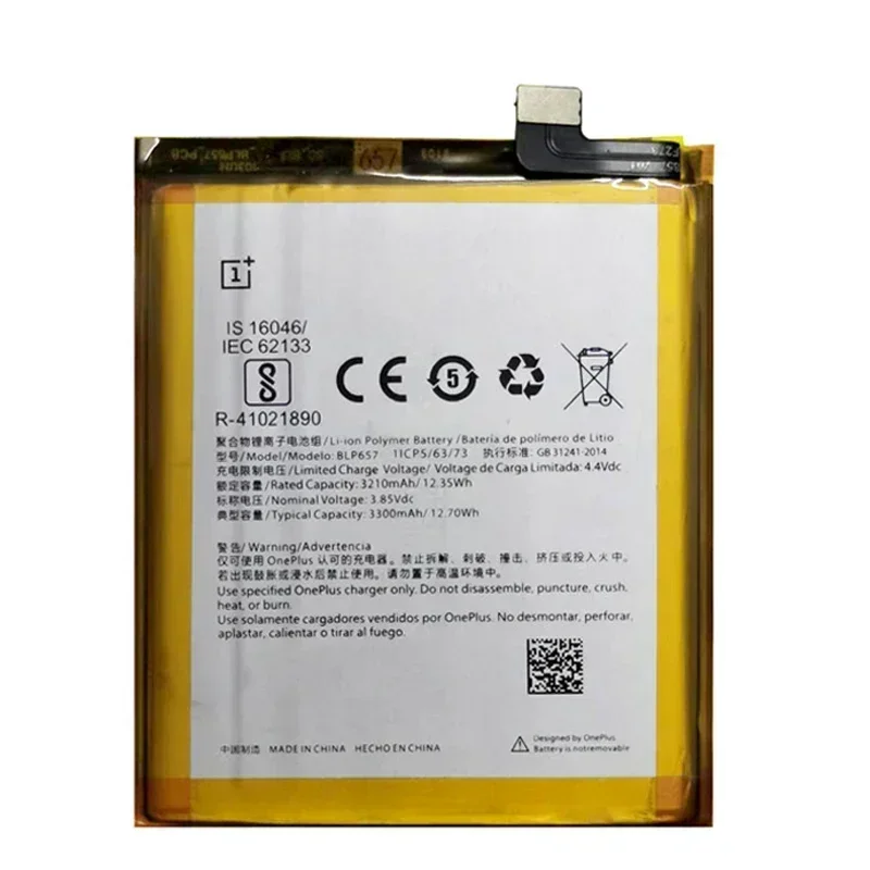 Original Replacement Phone Battery BLP657 3300mAh For OnePlus 6 A6001 High Quality Replacement Li-ion Batteries Free Tools