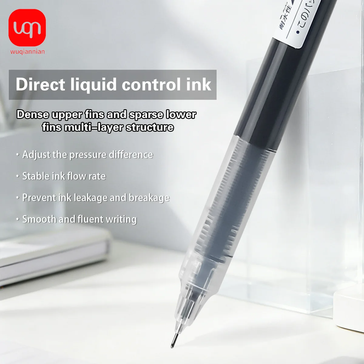 Direct Liquid Ink Gel Pen 0.5mm Quick Dry Large Capacity Rollerball Pen Black Red Ink Office Writing Stationery Supplies