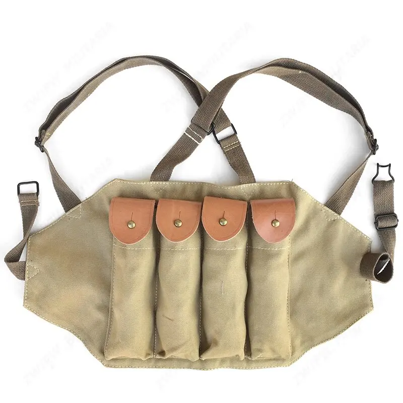 WWII US AMRY THOMPSON CHEST RIG MAGAZINE 4 CELL 30 ROUNDS MAGAZINE AMMO POUCH US.  CN10327