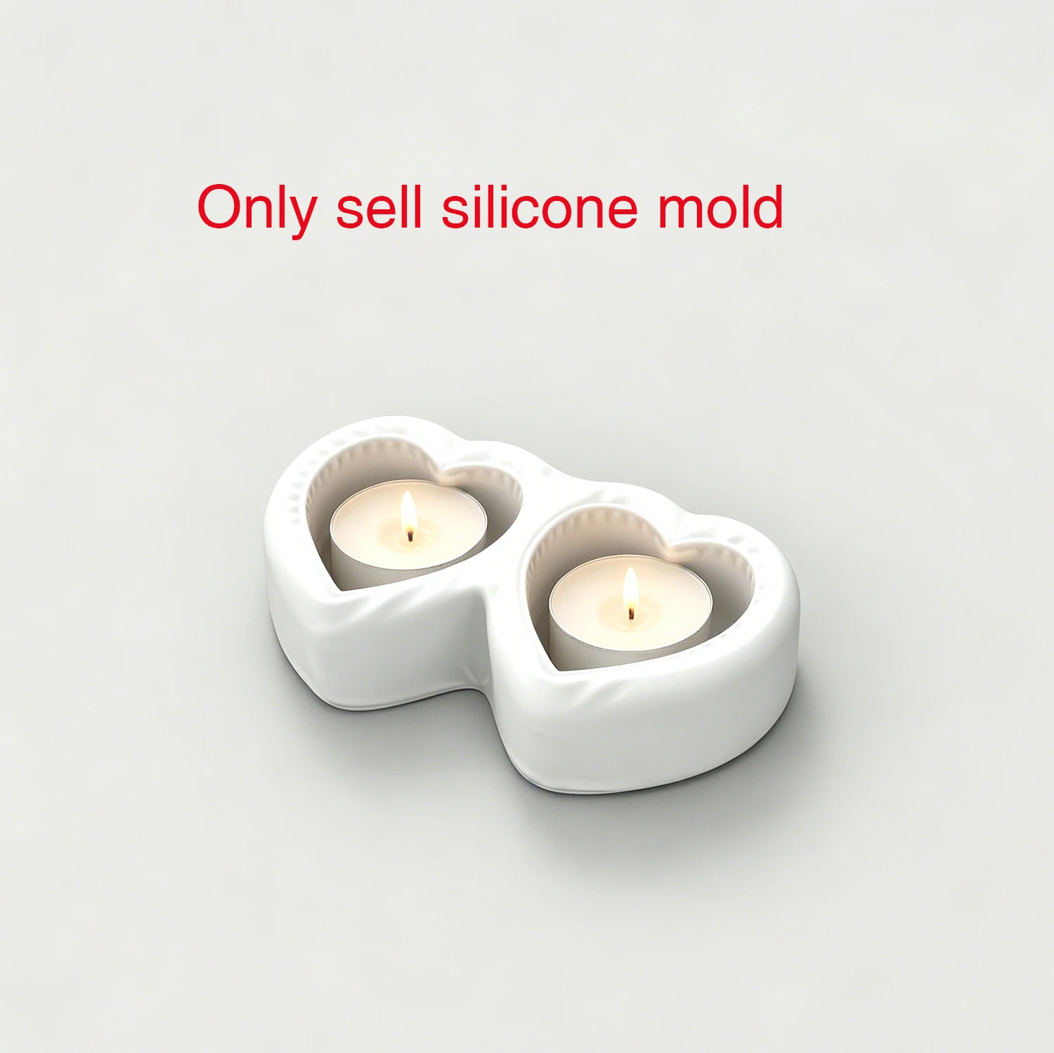 

Silicone Mold For Double Connected Heart Tealight Holder, Heart Candle Tray Mould, DIY Concrete Plaster Casting Mold