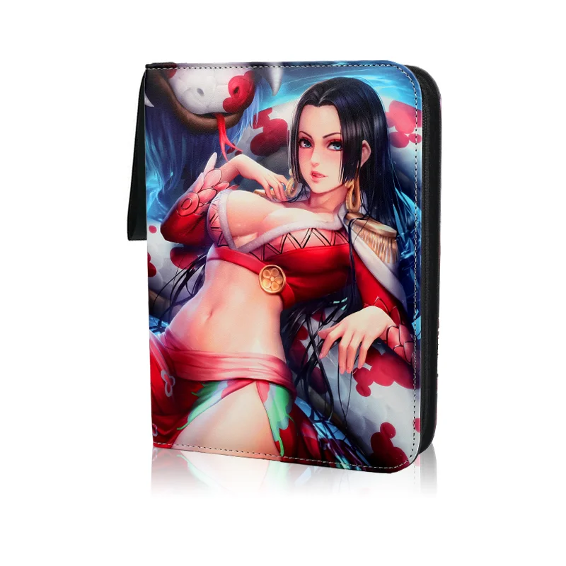 Anime One Piece Card Album 4/9 Grids 50 Pages PU Holder Book Hancock Collection Large Capacity Zipper Card Bag