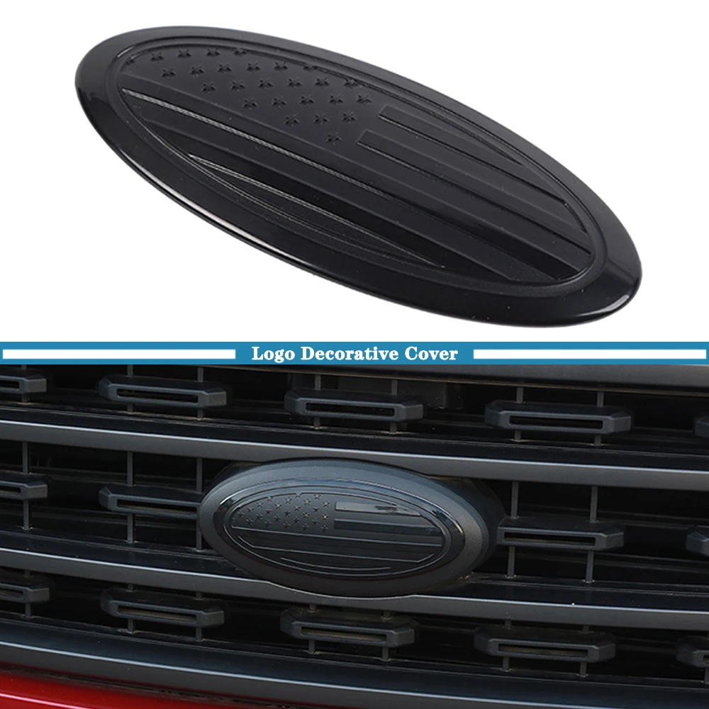 

Car Front Grille Tailgate Logo Cover for Ford F150 Mustang Bronco Bronco Sport 2015+ Exterior Accessory Big Size American Flag