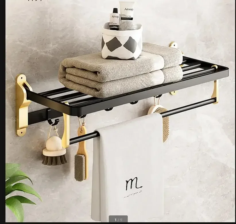 

Настенная металлическая вешалка для полотенец Полка для ванной комнаты Декоративный крючок Вращающаяся вешалка для полотенец Держатель для рулонов бумаги Вешалки для полотенец Держатель для полотенец