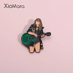Fashion Cool Female Singer Enamel Pin Guitar Rock Music Album For Women Men Fans Backpack Bag Hat Clothes Accessories Gifts