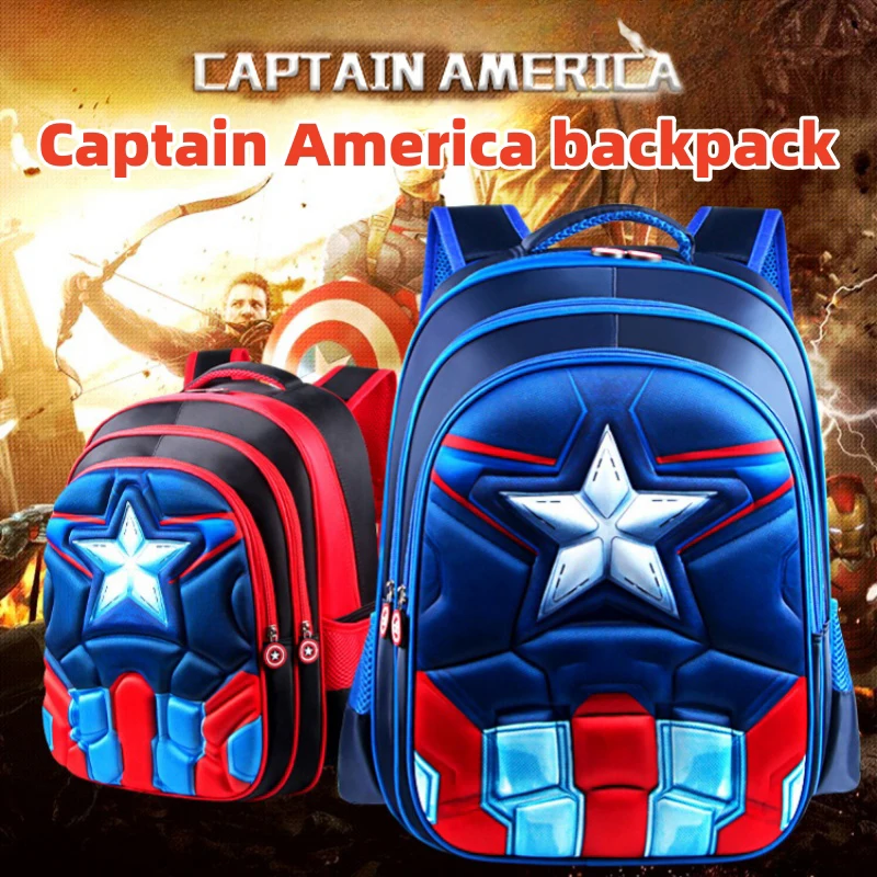 Superman Batman Spiderman Captain America Children Schoolbag 3d Cute Waterproof Spiderman Design Print Backpack Children Gift