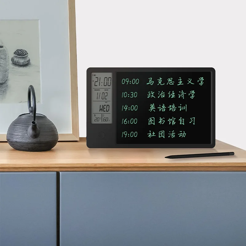 Tablettes d'écriture intelligentes de 10 pouces, avec alarme, outils d'apprentissage et d'écriture pour étudiants, calendrier de bureau, écran Lcd, cartes d'agenda