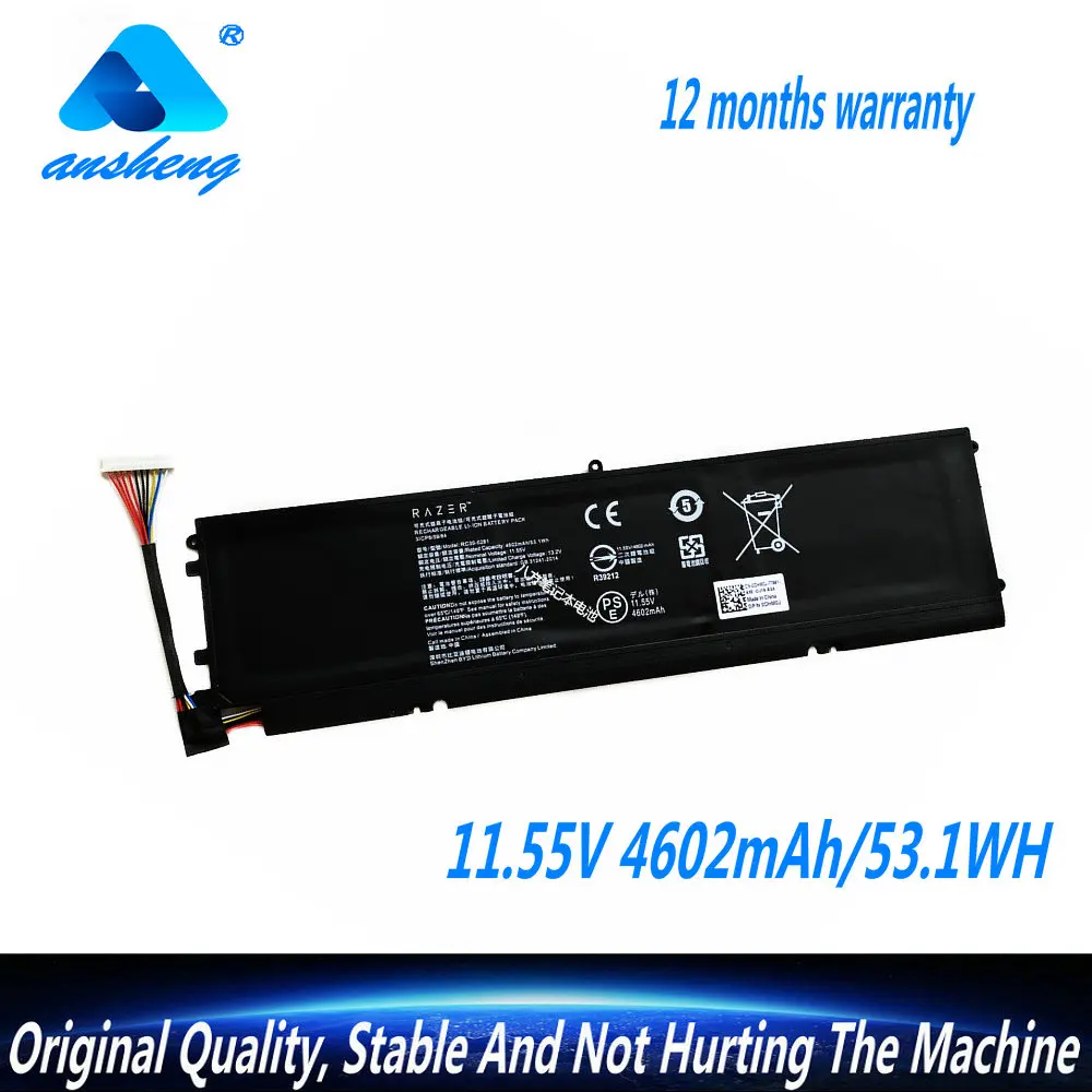 Genuine 11.55V RC30-0281 Laptop Battery For Razer Blade Stealth 13 2018 2019 GTX 1650 Max-Q RZ09-03102E52-R3U1 RZ09-02812E71