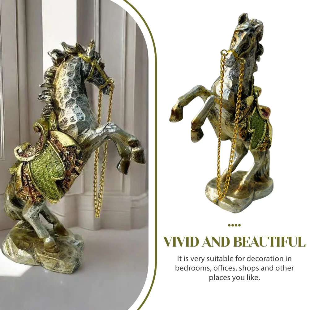 

Resin Standing Horse Beautiful Tabletop Decoration Long Lasting Texture Creative Gift for Home Office Horse Figurine