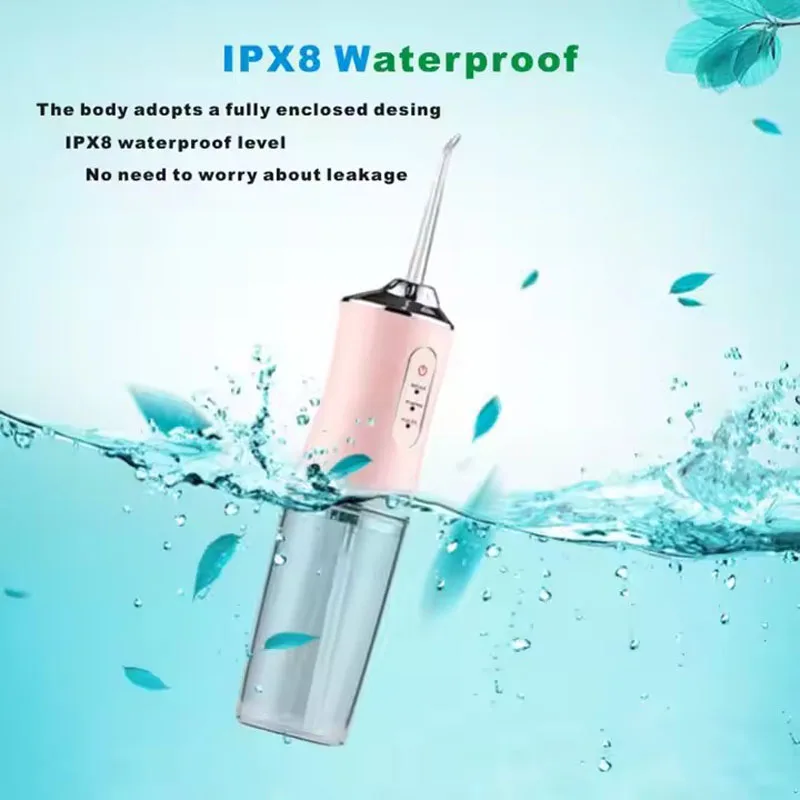 Home Travel Using Cordless Oral Irrigator Rechargeable Waterproof Dental Teeth Clean Floss Water Jet Flosser Tooth Pick 4 Nozzle