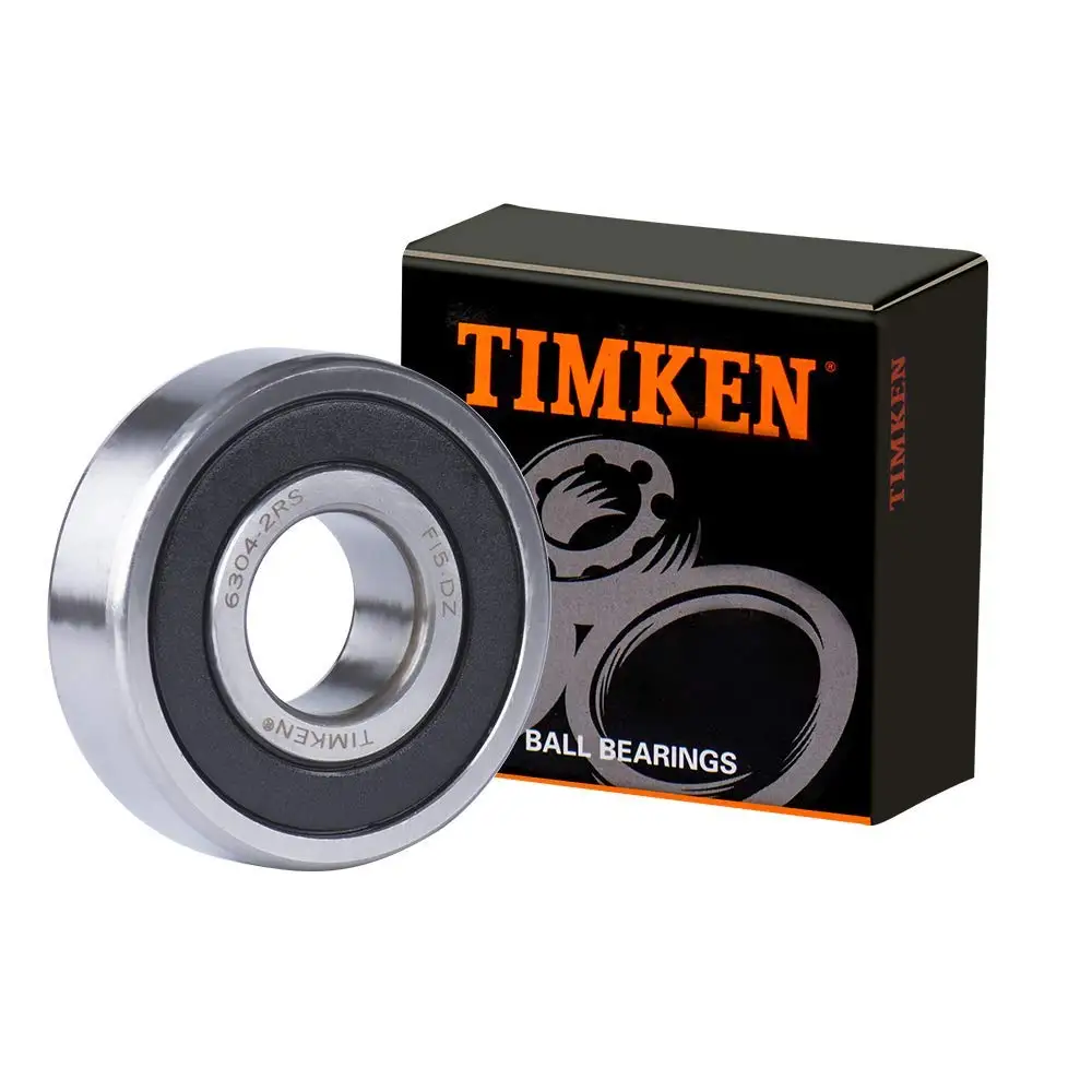 TIMKEN 6304-2RS 2 Pcs Double Rubber Seal Bearings 20x52x15mm, Pre-Lubricated and Stable Performance and Cost Effective