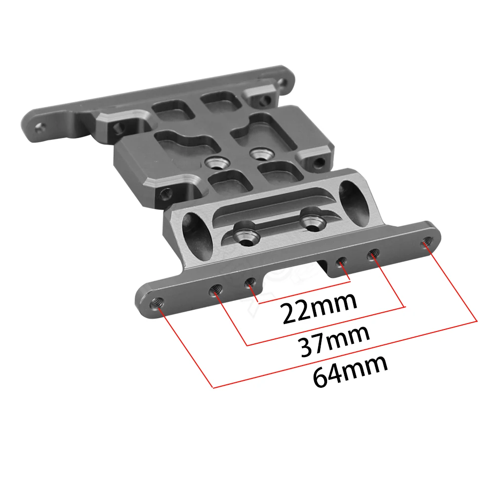 Anodized Aluminum Skid Plate Transmission Mount for 1/10 RC Crawler SCX10 90047 90022 90028 Upgrade Parts