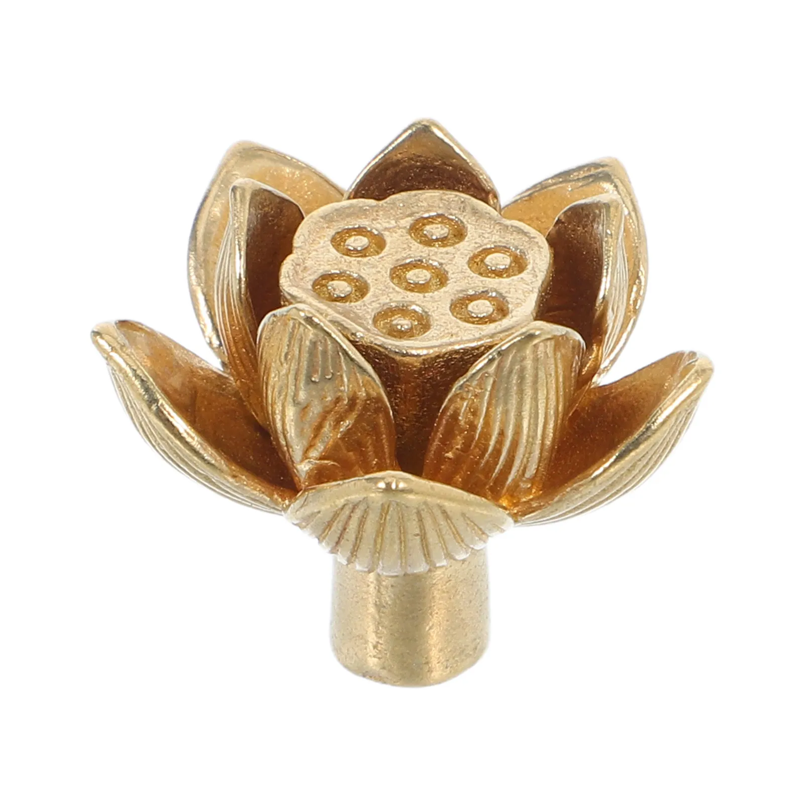 Lotus Flower Vintage Brass Cabinet Handle Decorative Drawer Knob Retro Style Door Pulls for Wardrobe Kitchen Furniture