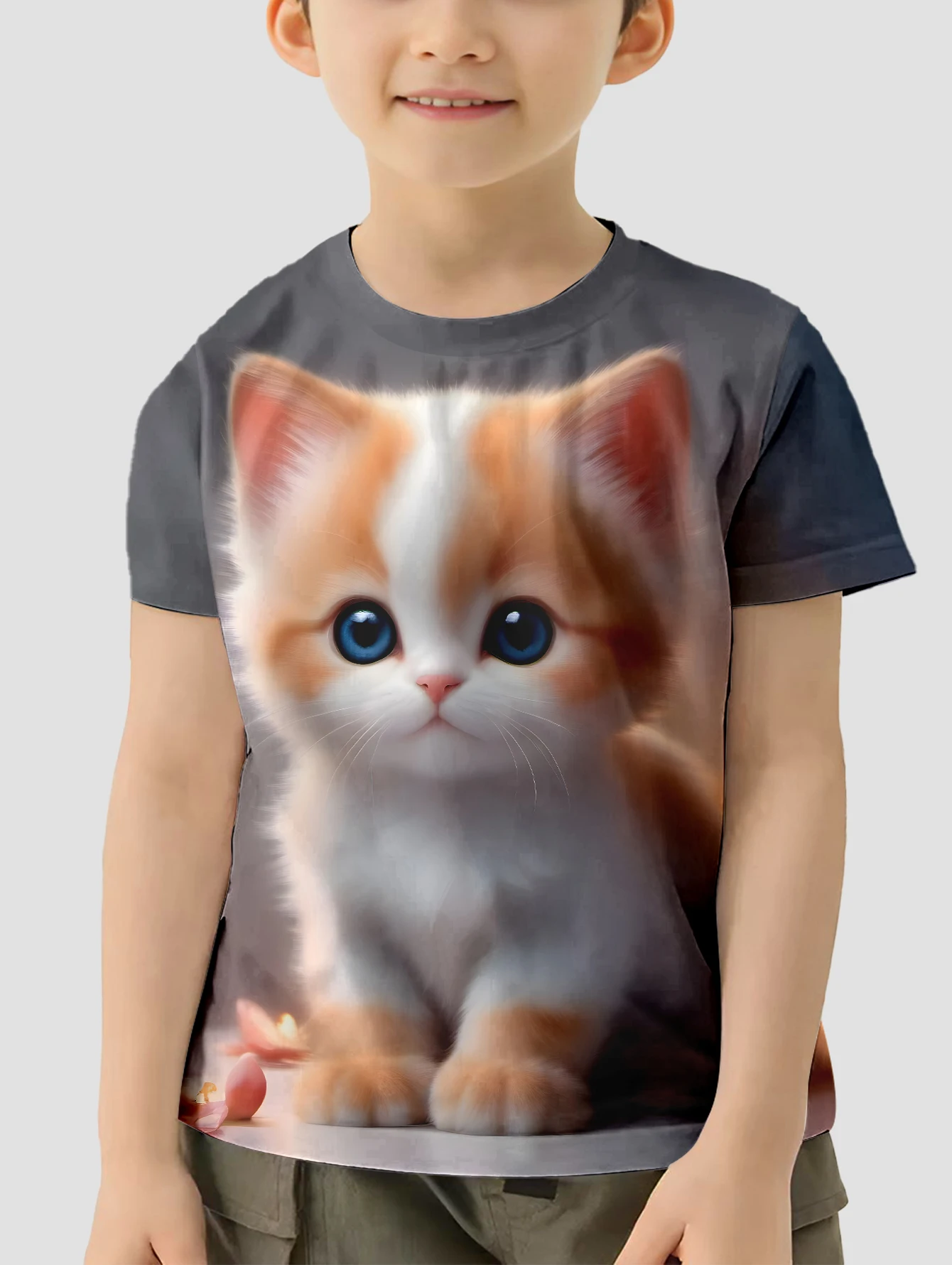 

Cat Kids Summer Clothes Top Clothes for Children Boy's Shirt Children's Boy's Clothing Boys Wear Short Sleeve Tops Child T-shirt