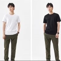 Camiseta de algodón 100% Pima de gama alta para hombre, camisetas de manga corta con cuello redondo, camisetas de verano de alta calidad para hombre, ropa para hombre en 14 colores