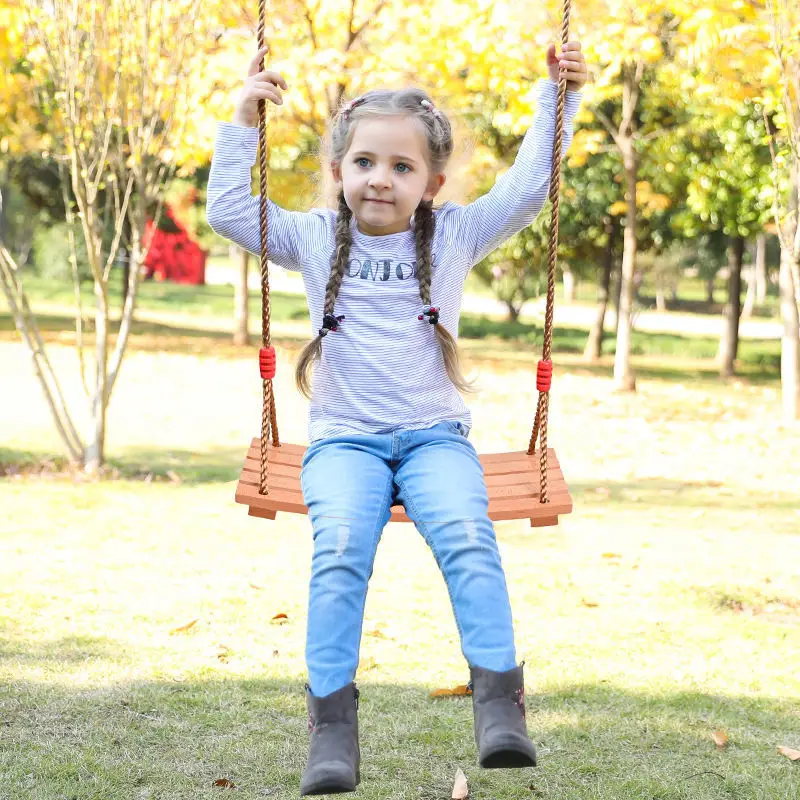 Dondolo Giardino Esterno Adult Children Swing Outdoor Garden Swings Four Board Antiseptic Wooden Swing with Rope Garden Swing