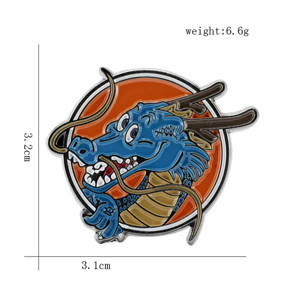 Anime Dragon Ball Z Shenron Metal Brooch Badges Pins Action Figure Model Kids Toys Gift