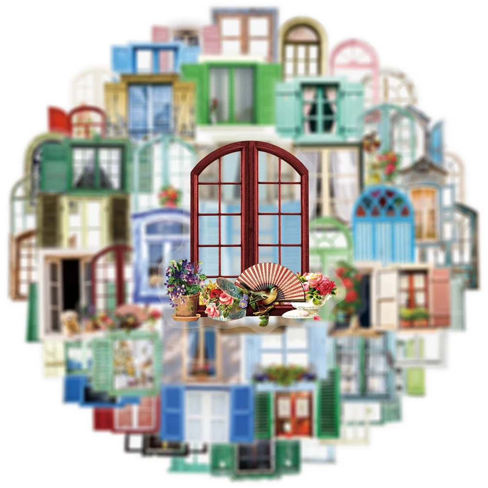 10/30/50pcs Transparent Dessin Animé Coloré Fenêtre Autocollants Rétro Créatif Graffiti Autocollant Valise Scrapbook Téléphone Autocollants Emballage