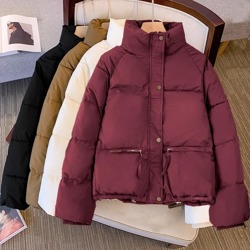 

Новая зимняя женская утолщенная легкая теплая хлопковая куртка, короткая верхняя одежда в стиле хлеба, корейская версия, женское короткое пальто