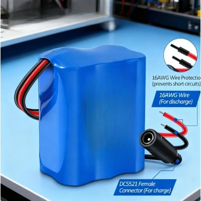 

12V9900mAh 18650 Li-ion Battery 3S2P with BMS Protection, Rechargeable for Security Camera Light Strip Router Electronic Piano