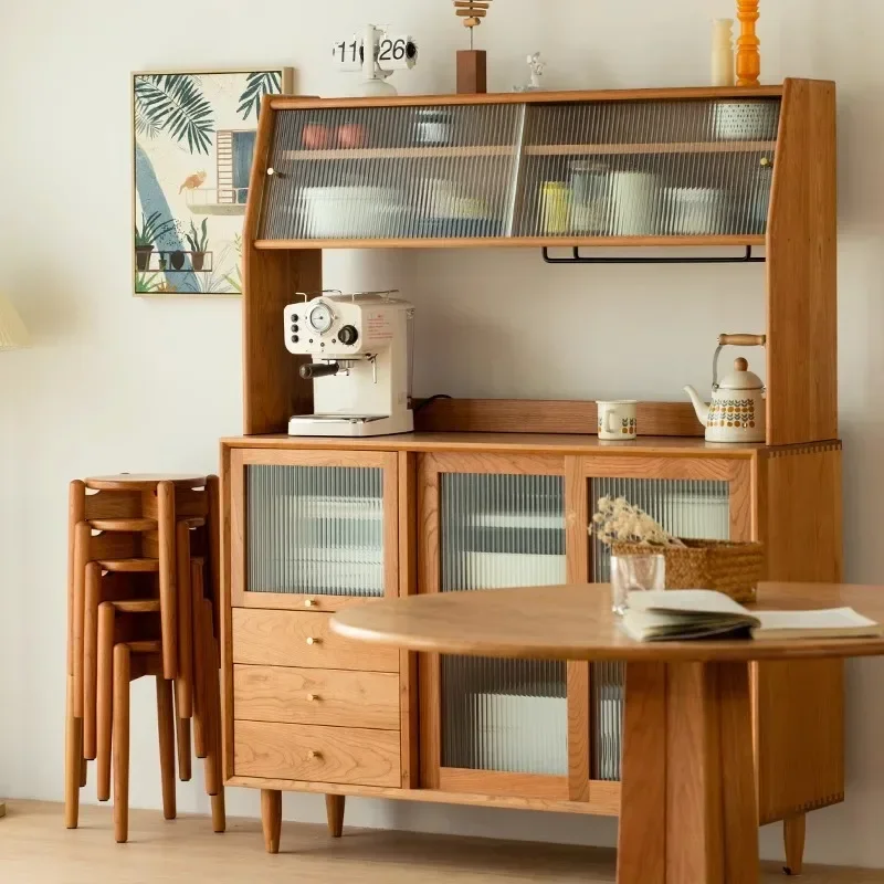 Nordic solid wood side cabinet cherry wood locker Japanese restaurant