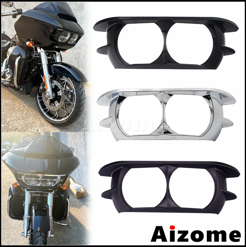 Motocyklowa osłona podwójnego reflektora do Harley Road Glide FLTRX FLTRU FLTRXS FLTRXSE Pierścień reflektora 15-20