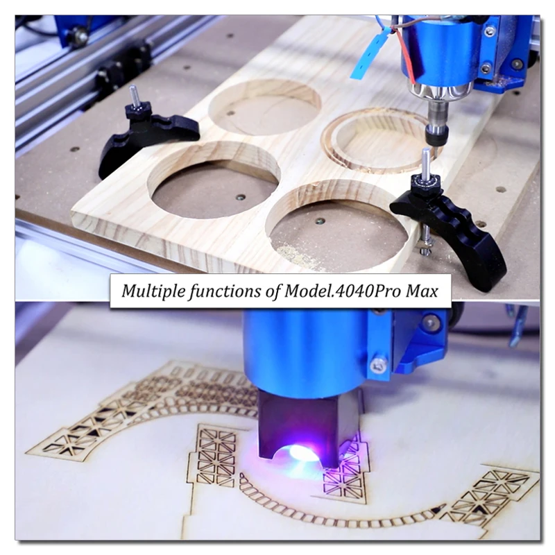 Imagem -05 - Max Máquina de Gravação a Laser Gravador a Laser Roteador Grbl para Madeira Pcb Pvc Escultura Acrílica Corte Fresamento 500w 40w Er11 Prtcnc4040pro