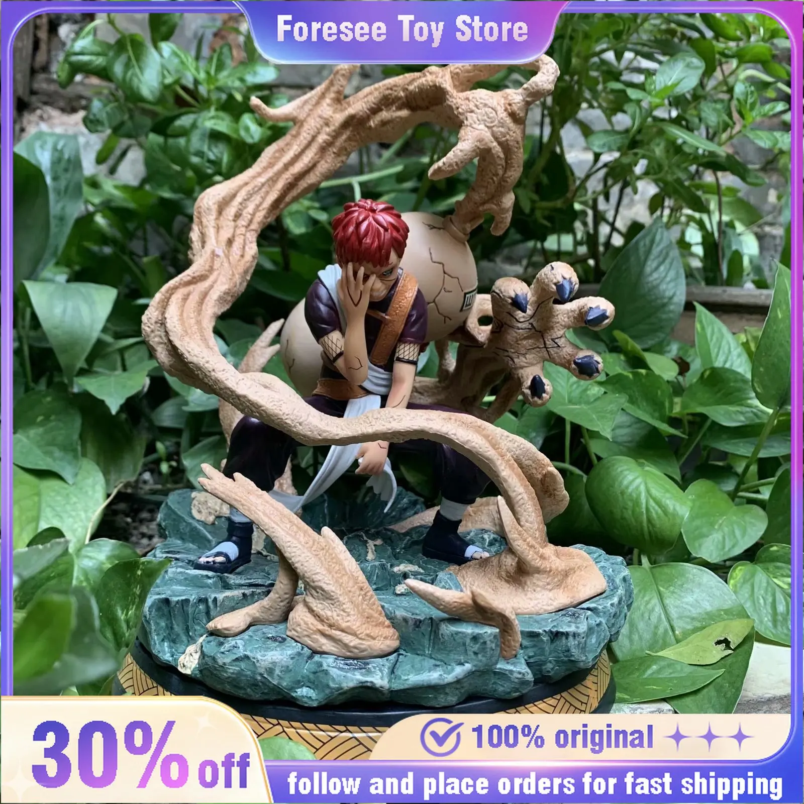 

25cm Gaara Sha Yun Sandstorm Figure NARUTO GK 2nd Anniversary Guardian of Crane's Shield Model Desktop Ornament Gift Toy for Boy