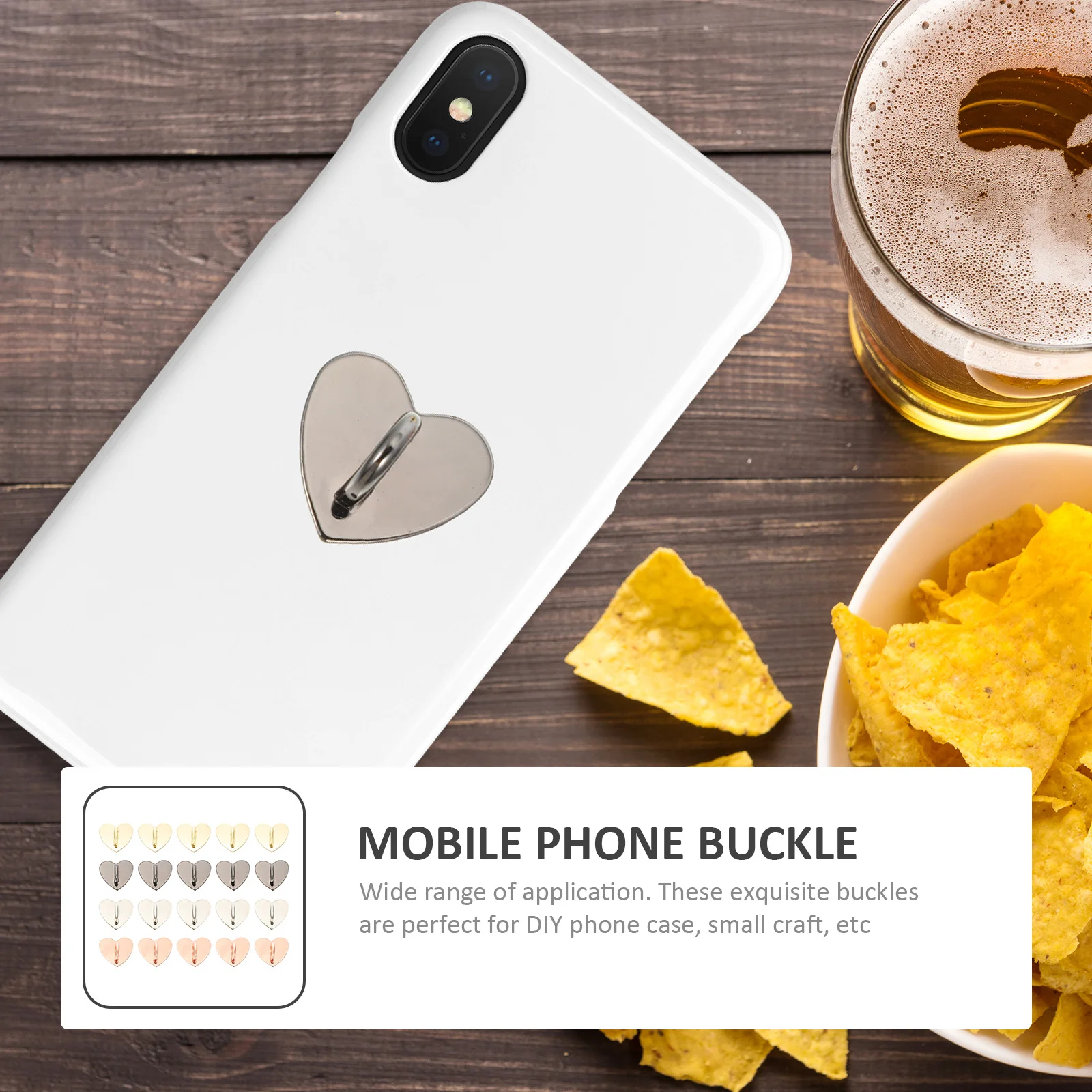 

20pcs Rope Hooks Phone Cover Accessories Heart Shaped Buckles Lanyard Tabs Alloy Mobile Phone Case Accessories DIY Crafting