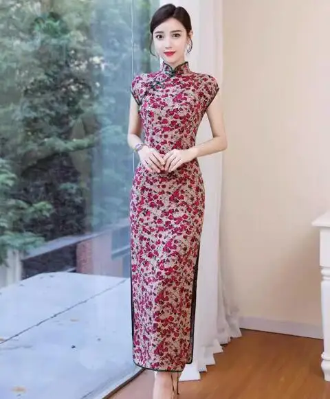 

Chinese Women's Retro Chinoiserie Cheongsam Dress