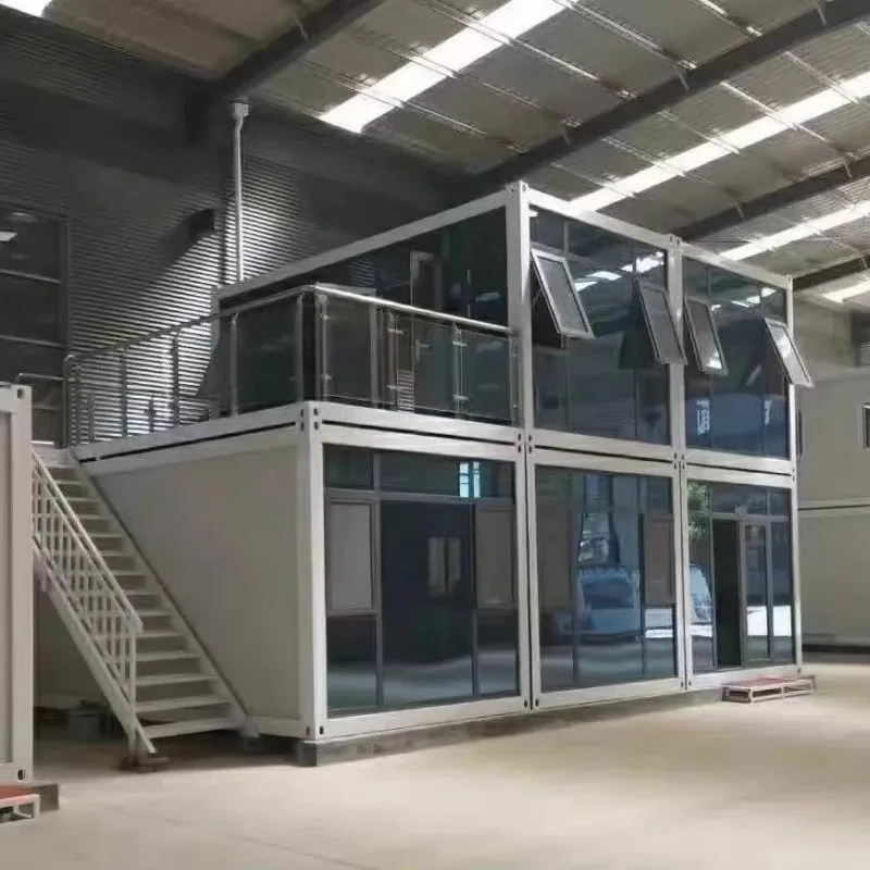 Permanent Foldable Container house reinforced frame anti aging material weatherproof cabin for long term outdoor fixed usage