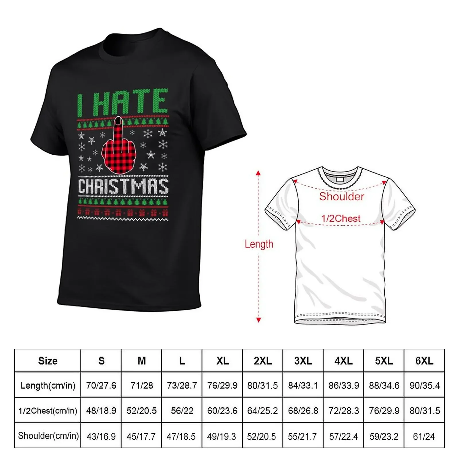 Anti Christmas I Hate Christmas Ugly Xmas Hater T-Shirt Aesthetic clothing cotton graphic tees cotton t shirt men