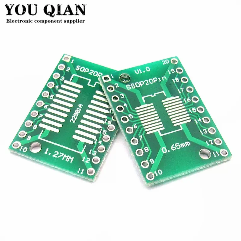 10PCS TSSOP20 SSOP20 SOP-20 SOP20 to DIP20 PCB Transfer Board DIP Pin Board Pitch Adapter