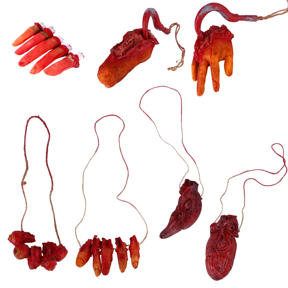 7 pièces main pied accessoire réaliste horreur décor pour accessoire pour maison hantée Halloween fête maison hantée accessoires délicats nouveauté Gag