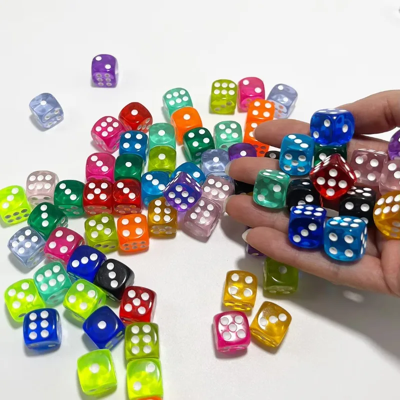 9pcs/set Vibrant Color Dice Set - Assorted Colors, Portable Transparent Storage Box, Perfect for Math Games, Gaming Enthusiasts