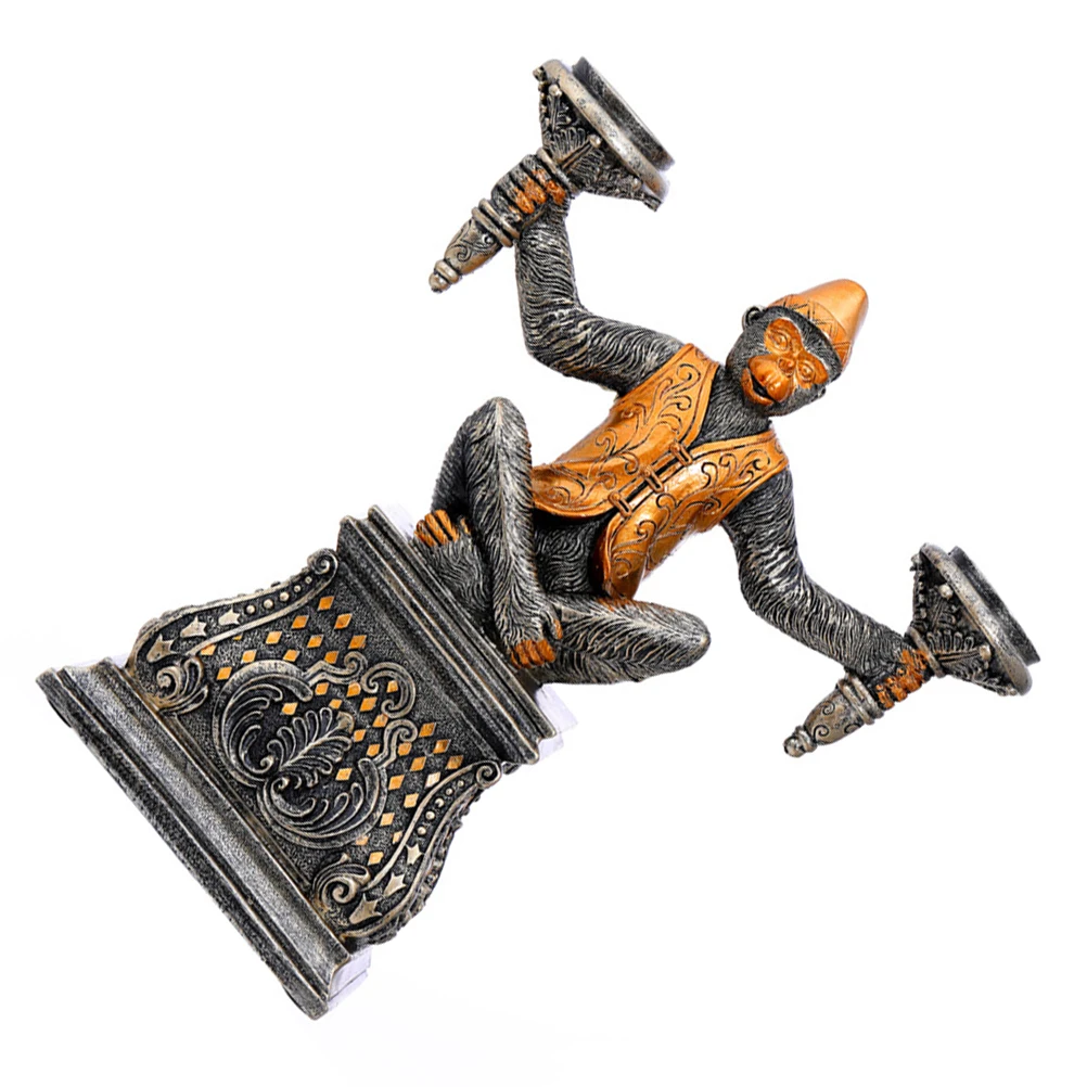 

Religious Resin Monkey Holder Tea Light Table Ornament Desktop Candlestick Base Compact Size For Home Temple Office