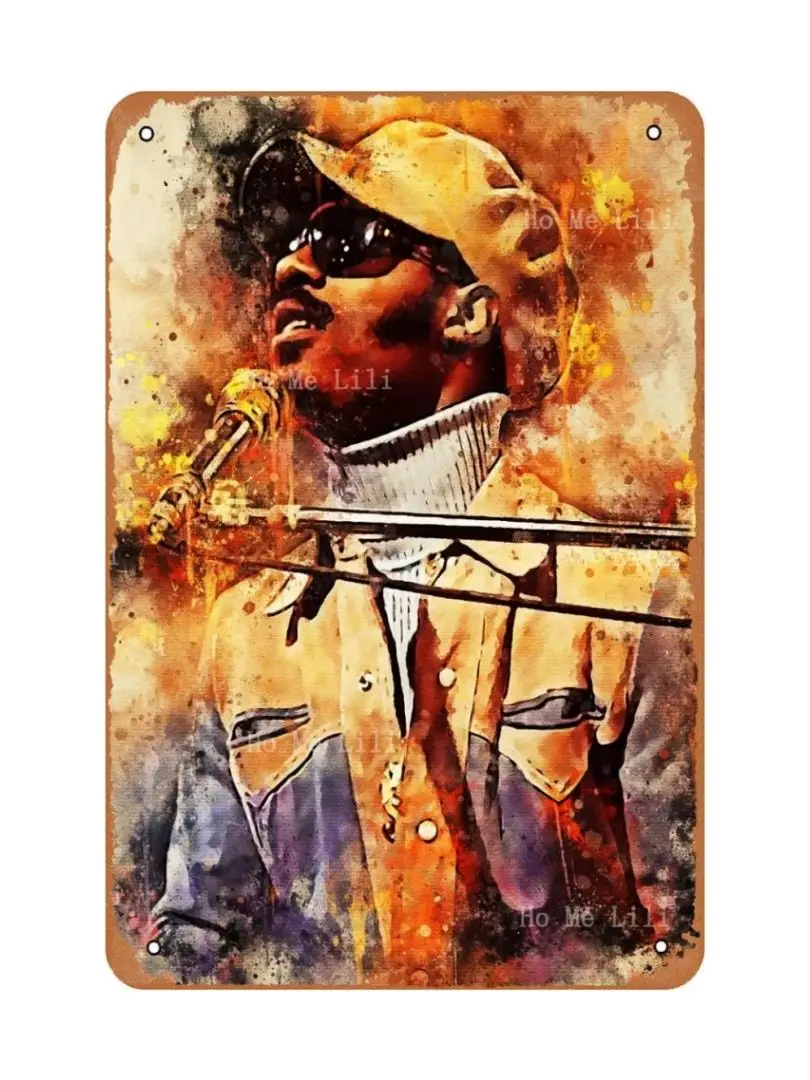 Seadlyise Stevie Wonder Metal Tin Sign Wall Decor Signs Retro Art Decor For Home Bar Pub Cafe Metal Plaque Poster Vintage Plaque