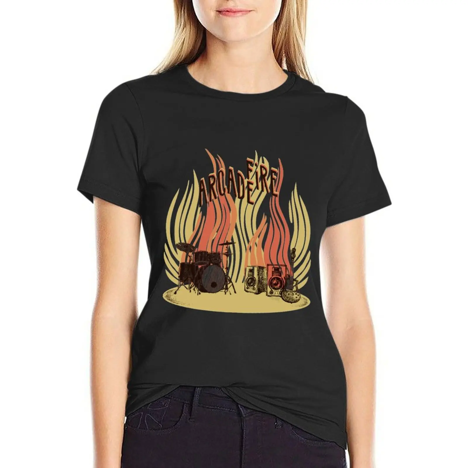 

The Arcade Fire T-Shirt sports fans sweat new edition customs Women tops