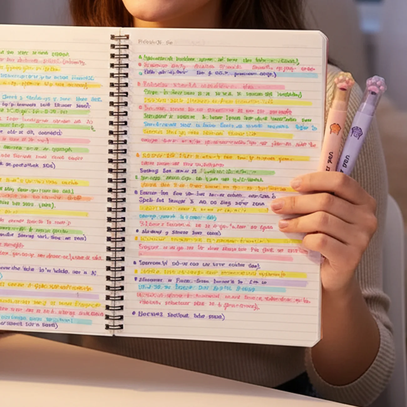 6 Stück kreative Textmarker in Katzenpfotenform, lebendige Farbmarkerstifte für Schüler, Notizen, Schulpapier – Detail 2