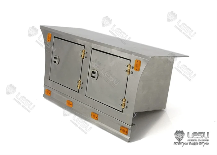 LESU G-6245 Metall Edelstahl Pedal-Seitenschweller Werkzeugkasten mit Beleuchtungsset für Tamiya 1/14 RC Dreiachsiger Traktor-LKW – Detail 10