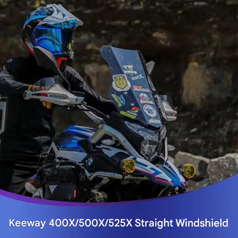 FOR KOVE Linear Raised Front Windshield 400X 500X 525X Neat Straight PC Windscreen Even Wind Resistance Distribution Motorcycle